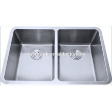 Undermount stainless steel sink basin with two bowl